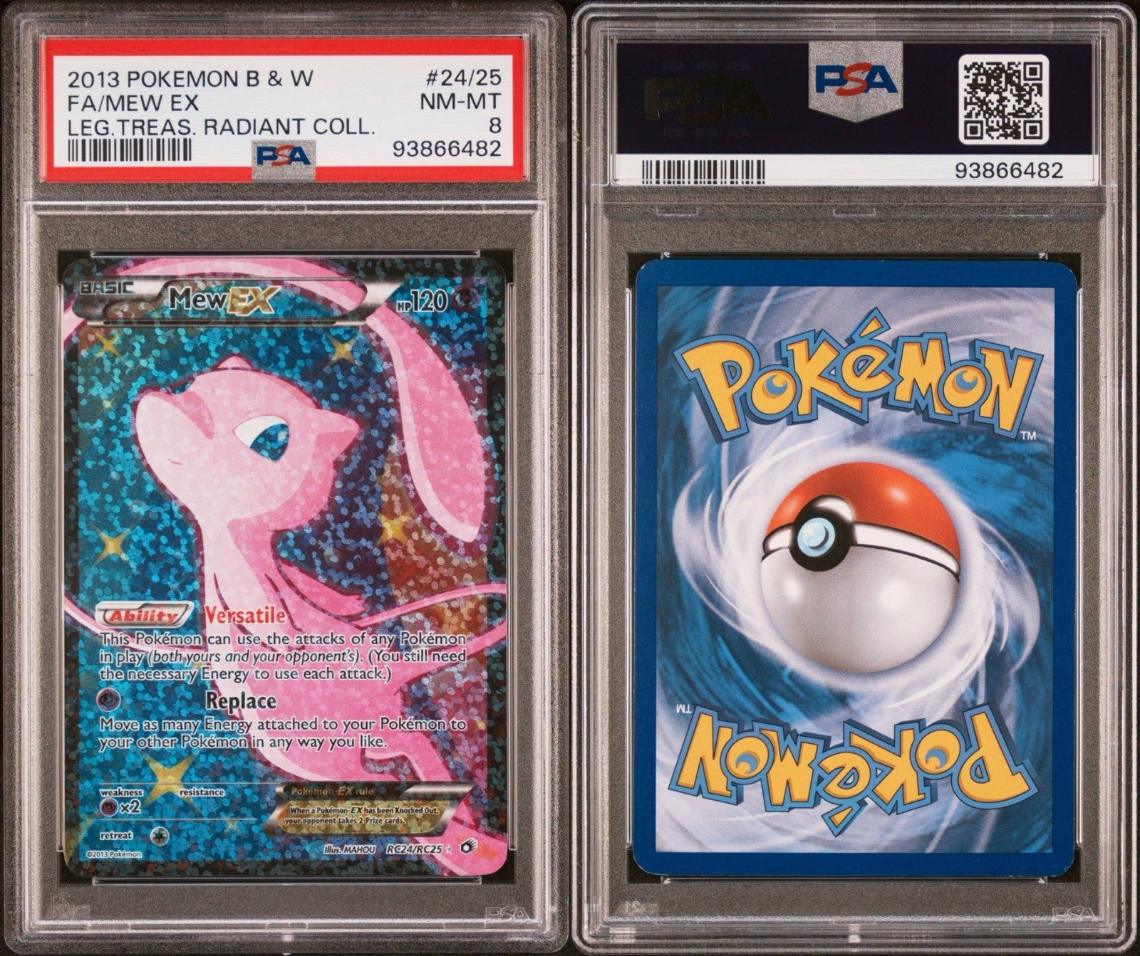 Pokemon Mew EX RC24/RC25 PSA 8 NM-MT B&W Legendary Treasures Radiant Full Art