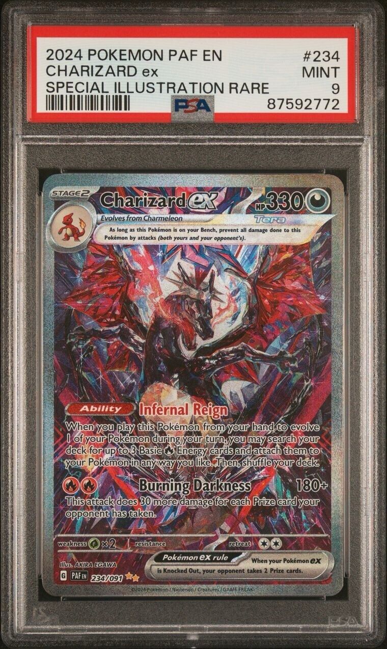 Pokemon Charizard ex 234/091 PSA 9 Mint Paldean Fates Special Illustration Rare