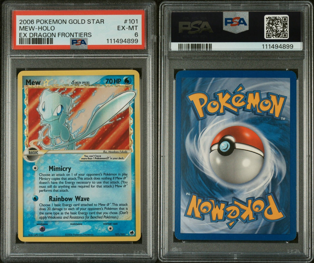 Pokemon Mew Gold Star 101/101 PSA 6 EX-MT EX Dragon Frontiers Holo 2006 Delta