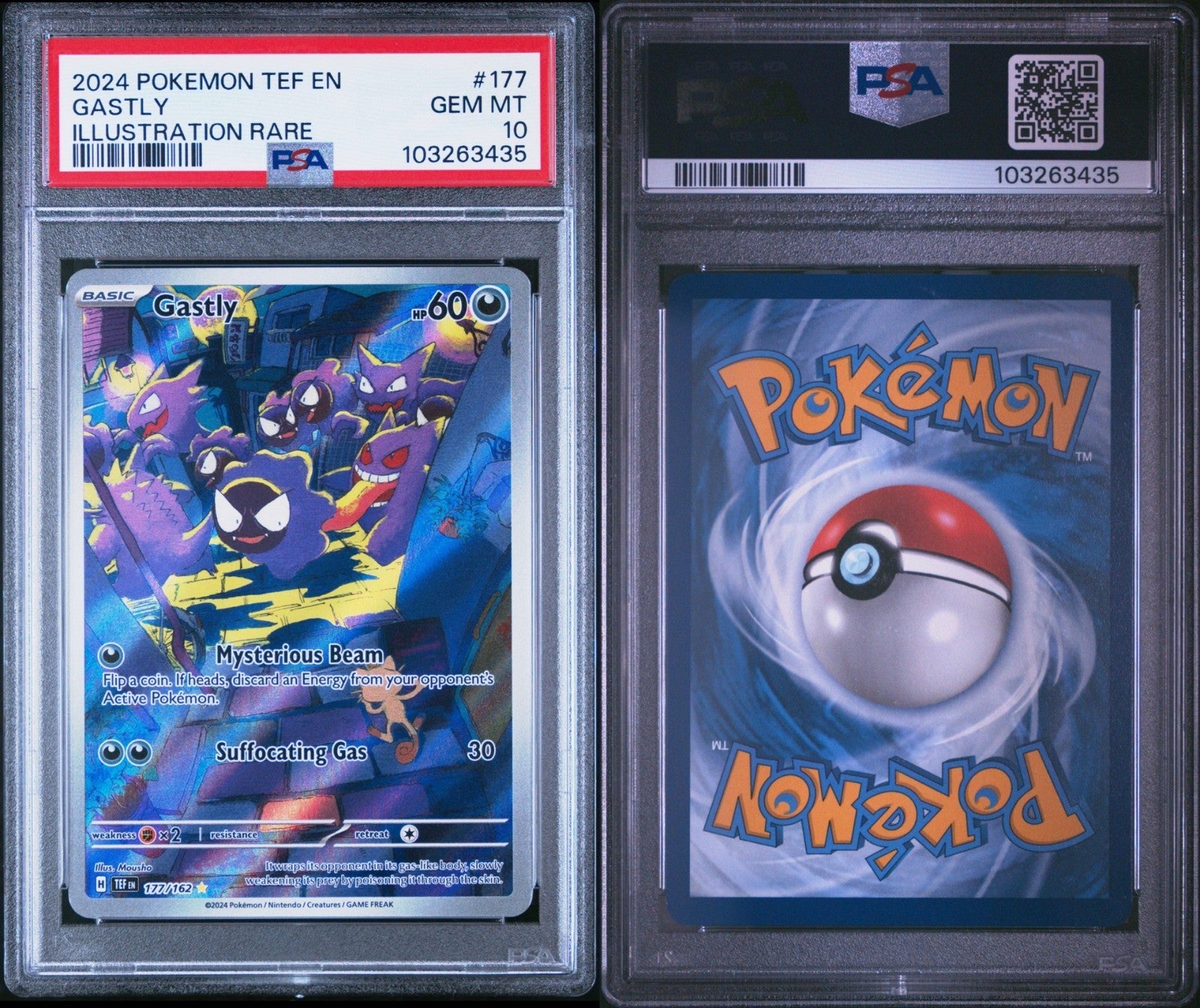 Pokemon Gastly 177/162 PSA 10 Temporal Forces Illustration Rare Full Art 2024