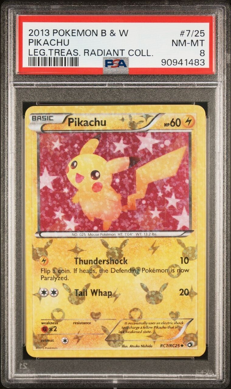 Pokemon Pikachu RC7/RC25 PSA 8 NM-MT Legendary Treasures Radiant Reverse BW