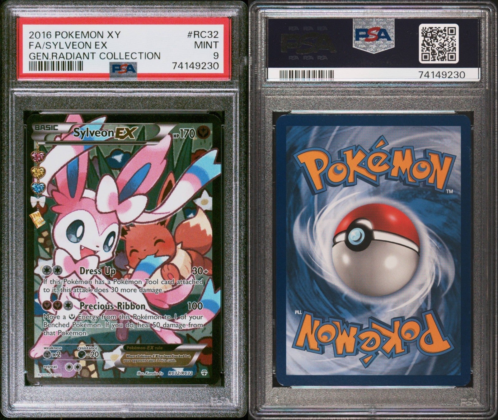 Pokemon Sylveon EX RC32/RC32 PSA 9 Mint XY Generations Radiant Collection FA
