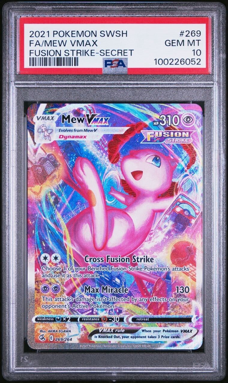 Pokemon Mew VMAX 269/264 PSA 10 Gem Mint Fusion Strike Alternate Art Secret FA