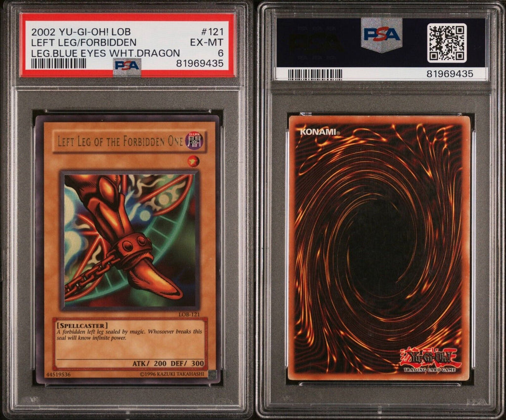 Yugioh Left Leg of the Forbidden One LOB-121 PSA 6 Legend of Blue Eyes Exodia