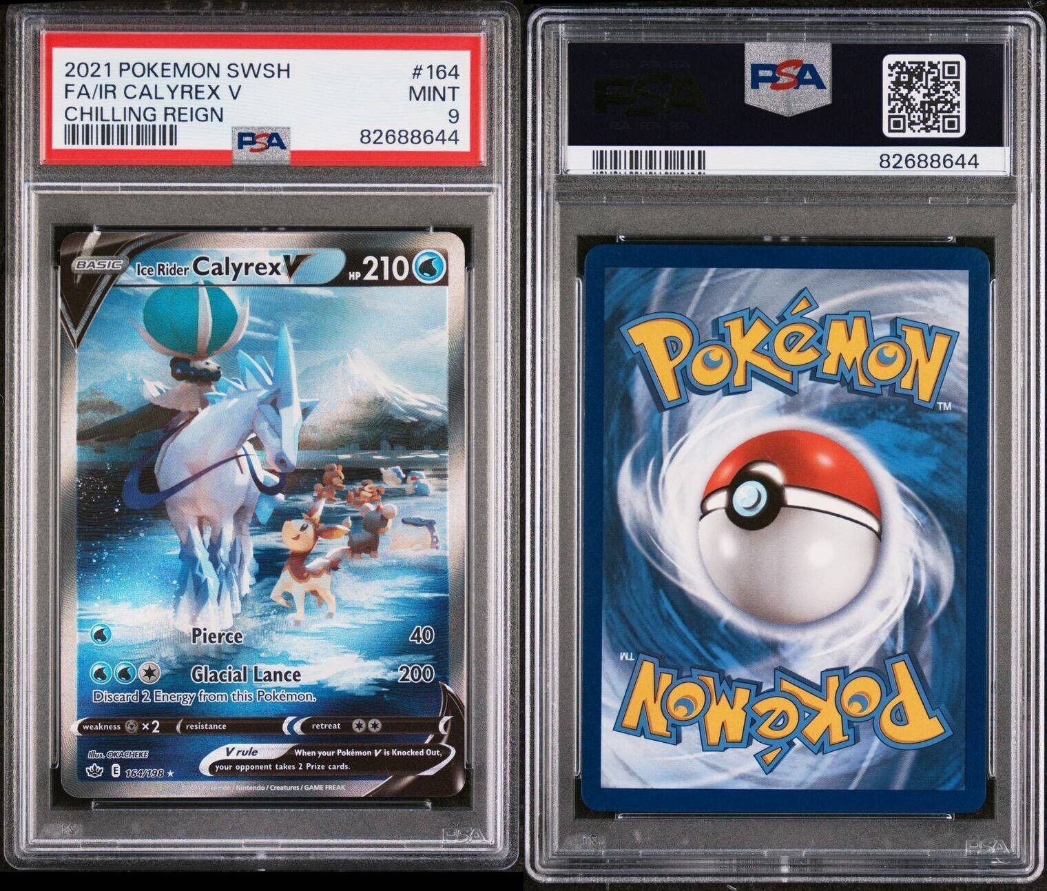 Pokemon Ice Rider Calyrex V 164/198 PSA 9 Mint Chilling Reign Alternate Art FA