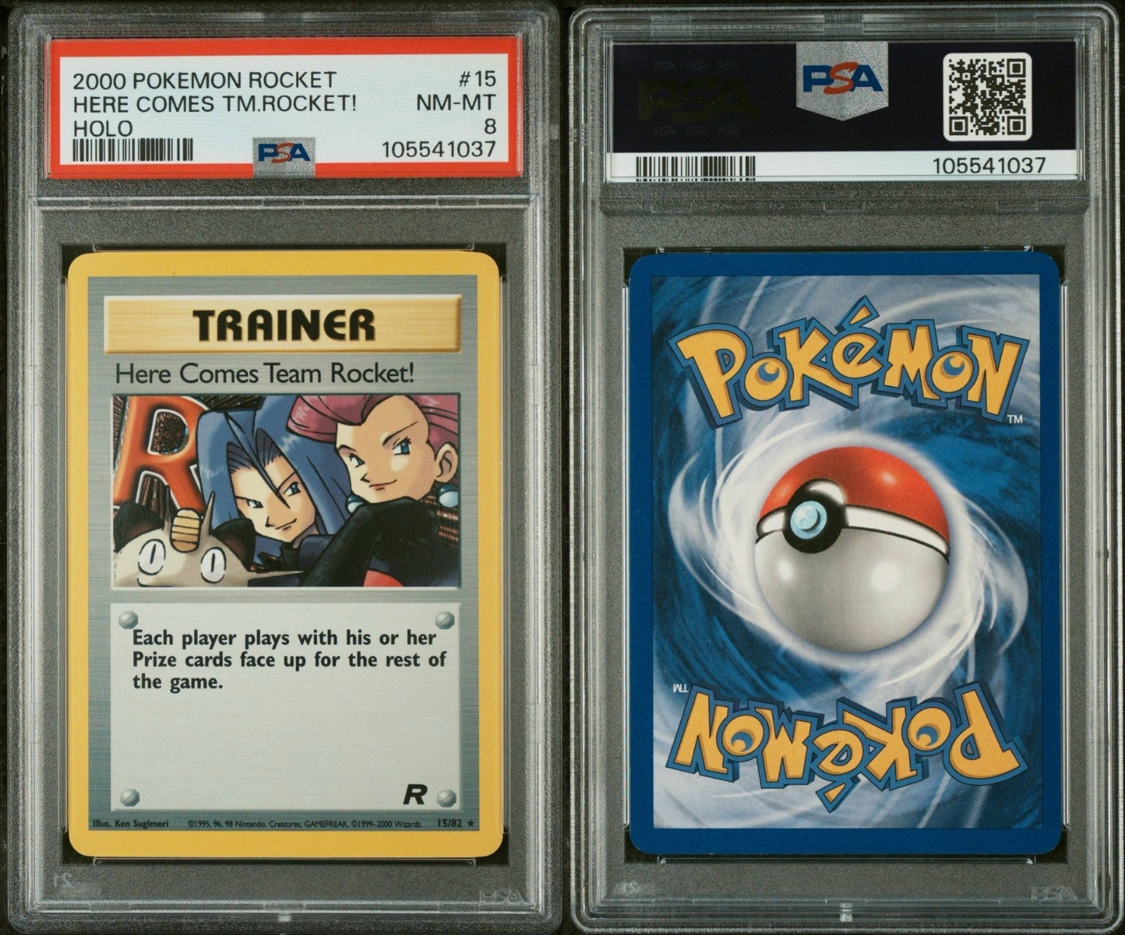 Pokemon Here Comes Team Rocket 15/82 PSA 8 NM-MT Unlimited Holo Rare WOTC 2000