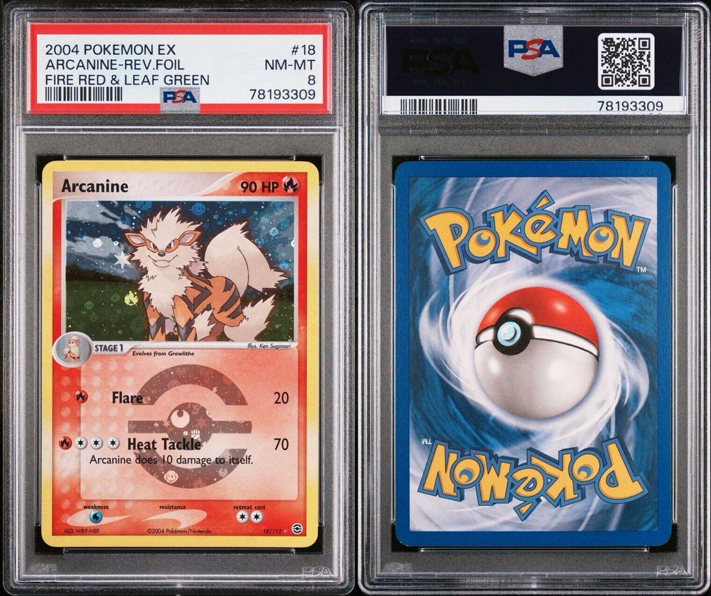 Pokemon Arcanine 18/112 PSA 8 NM-MT EX Fire Red Leaf Green Reverse Holo Rare