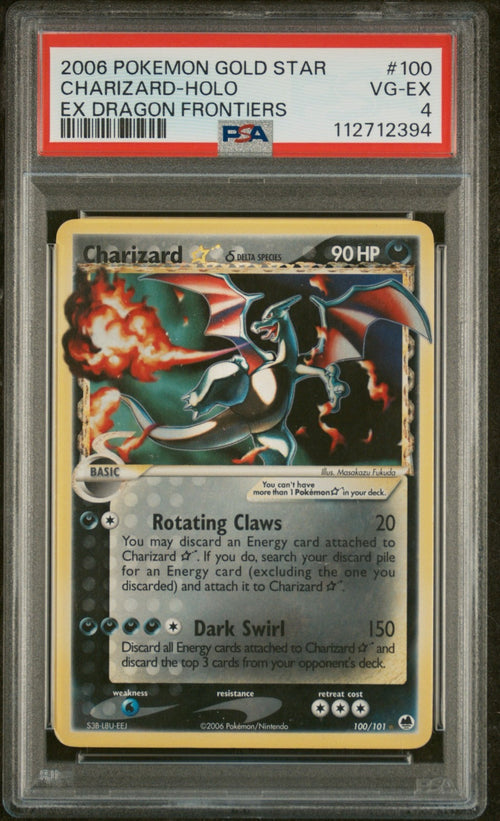 Pokemon Charizard Gold Star 100/101 PSA 4 EX Dragon Frontiers Holo Rare 2006