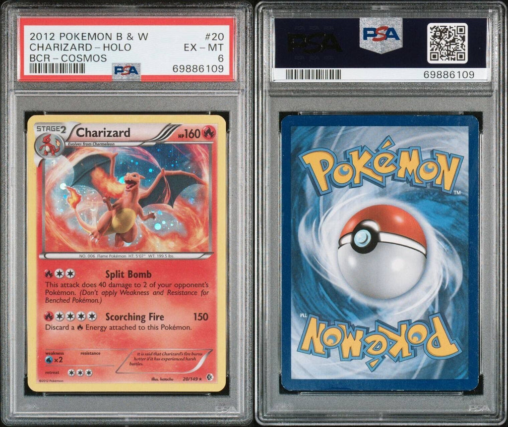 Pokemon Charizard 20/149 PSA 6 EX-MT BW Boundaries Crossed Cosmos Holo 2012