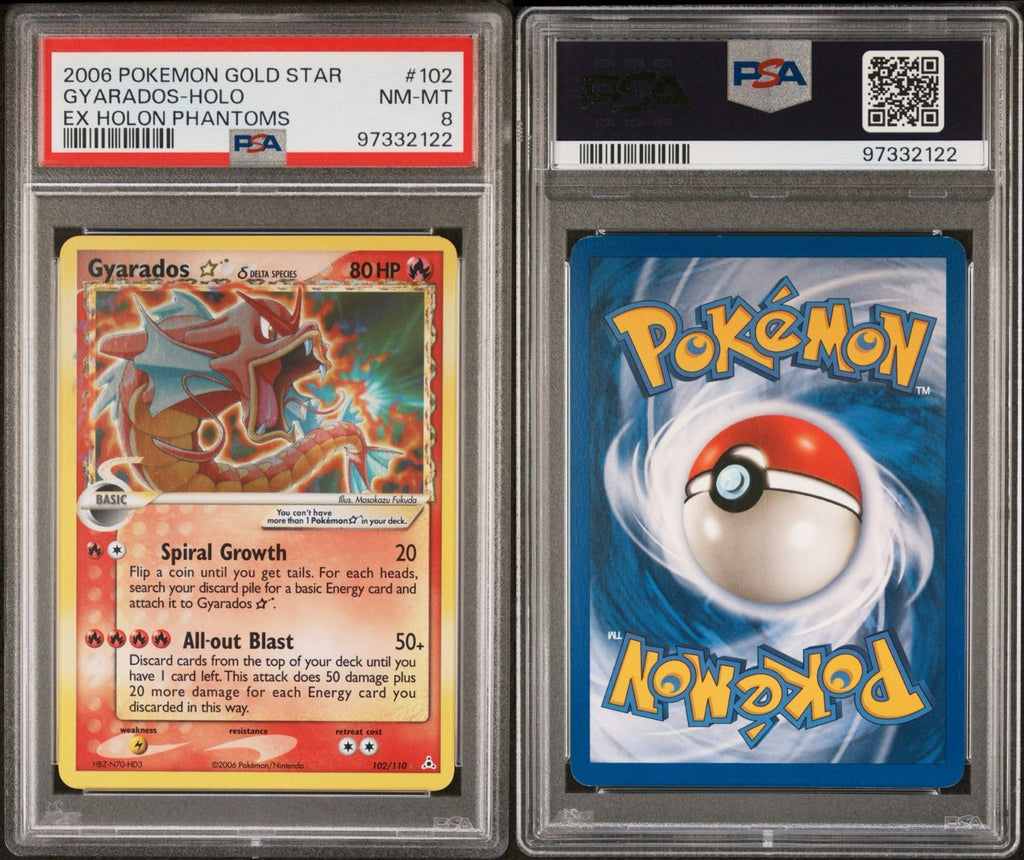 Pokemon Gyarados Gold Star 102/110 PSA 8 NM-MT EX Holon Phantoms Holo Rare 2006