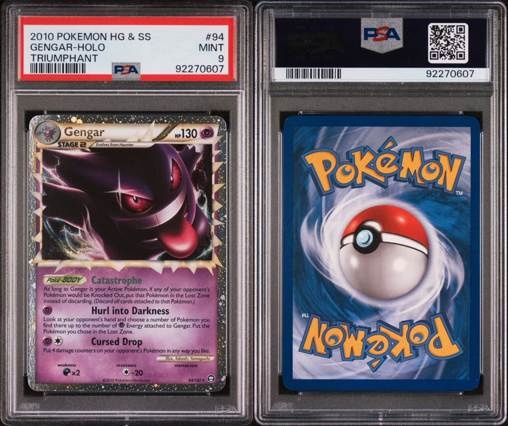 Pokemon Gengar Prime 94/102 PSA 9 Mint HGSS Triumphant Holo Rare 2010