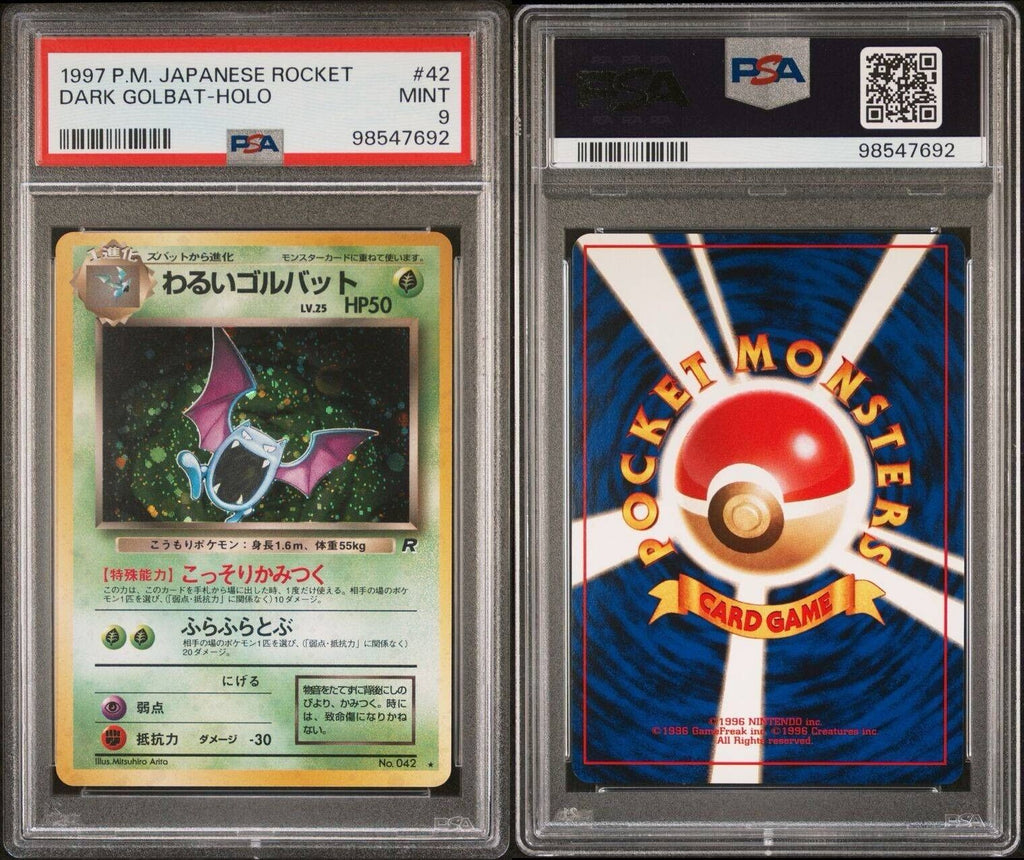 Pokemon Dark Golbat No. 42 PSA 9 Mint Japanese Team Rocket Holo Rare 1997