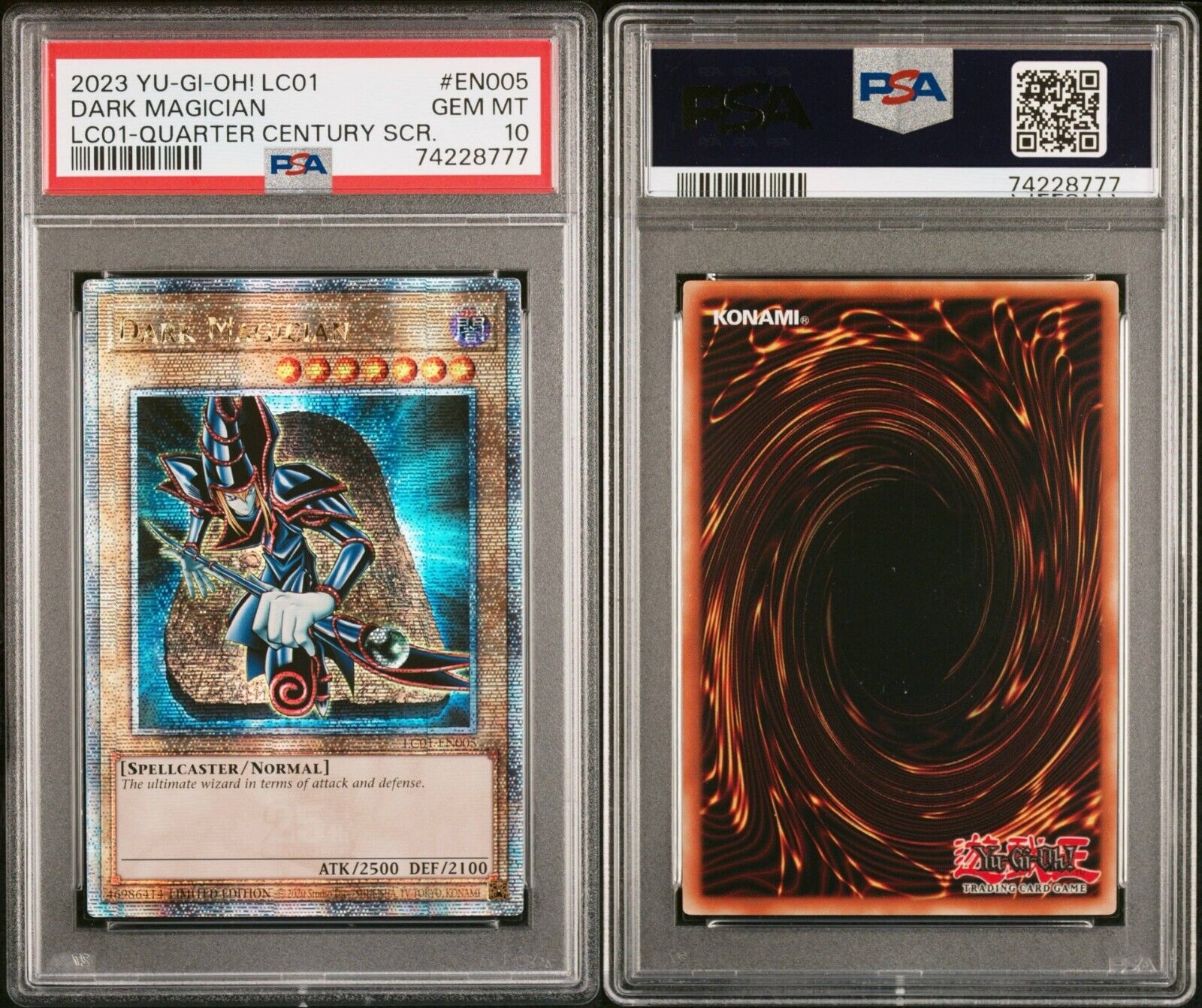 Yugioh Dark Magician EN005 PSA 10 Gem Mint Quarter Century Rare