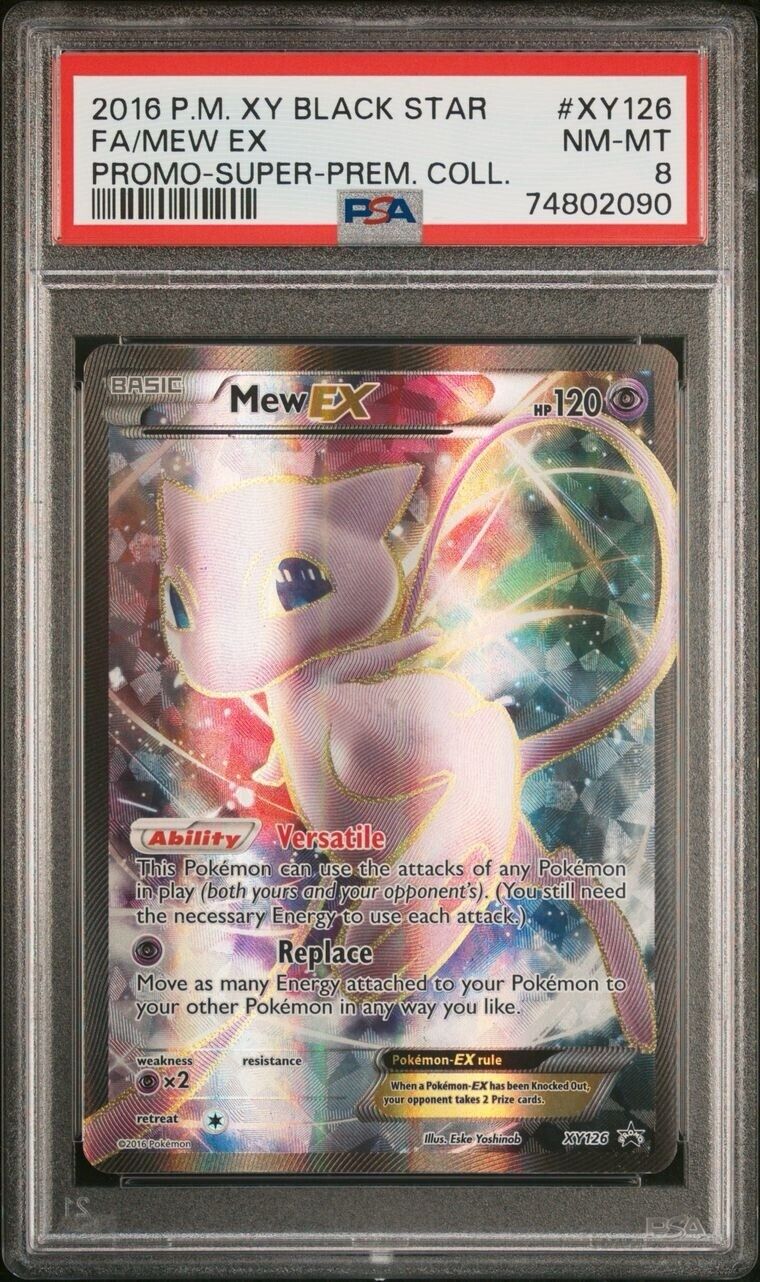 Pokemon Mew EX XY126 PSA 8 NM-MT Black Star Promo Full Art 2016 Collection FA