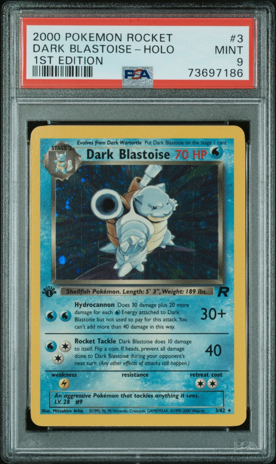 Pokemon Dark Blastoise 3/82 PSA 9 Mint Team Rocket Holo Rare 1st Edition 2000