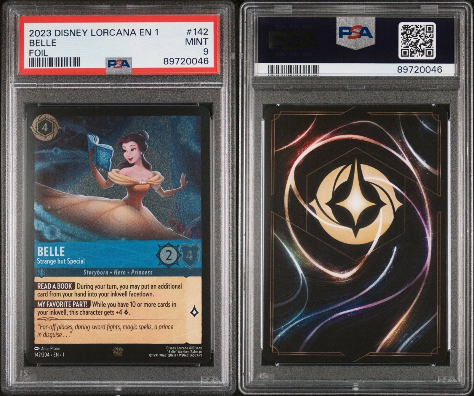 Disney Lorcana Belle 142/204 PSA 9 Mint Cold Foil EN 1 The First Chapter