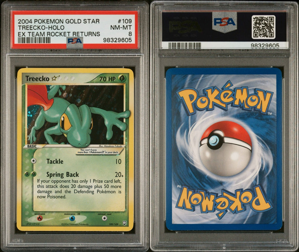 Pokemon Treecko Gold Star 109/109 PSA 8 NM-MT EX Team Rocket Returns Holo Rare