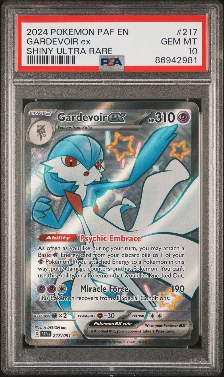 Pokemon Gardevoir ex 217/091 PSA 10 Gem Mint Paldean Fates Shiny Ultra Rare FA