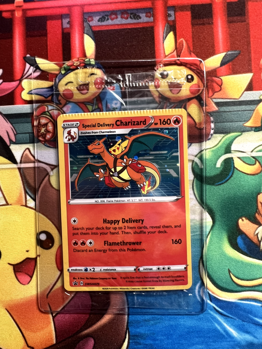 Pokemon Special Delivery Charizard SWSH075 Exclusive Sealed Promo Crimp Error