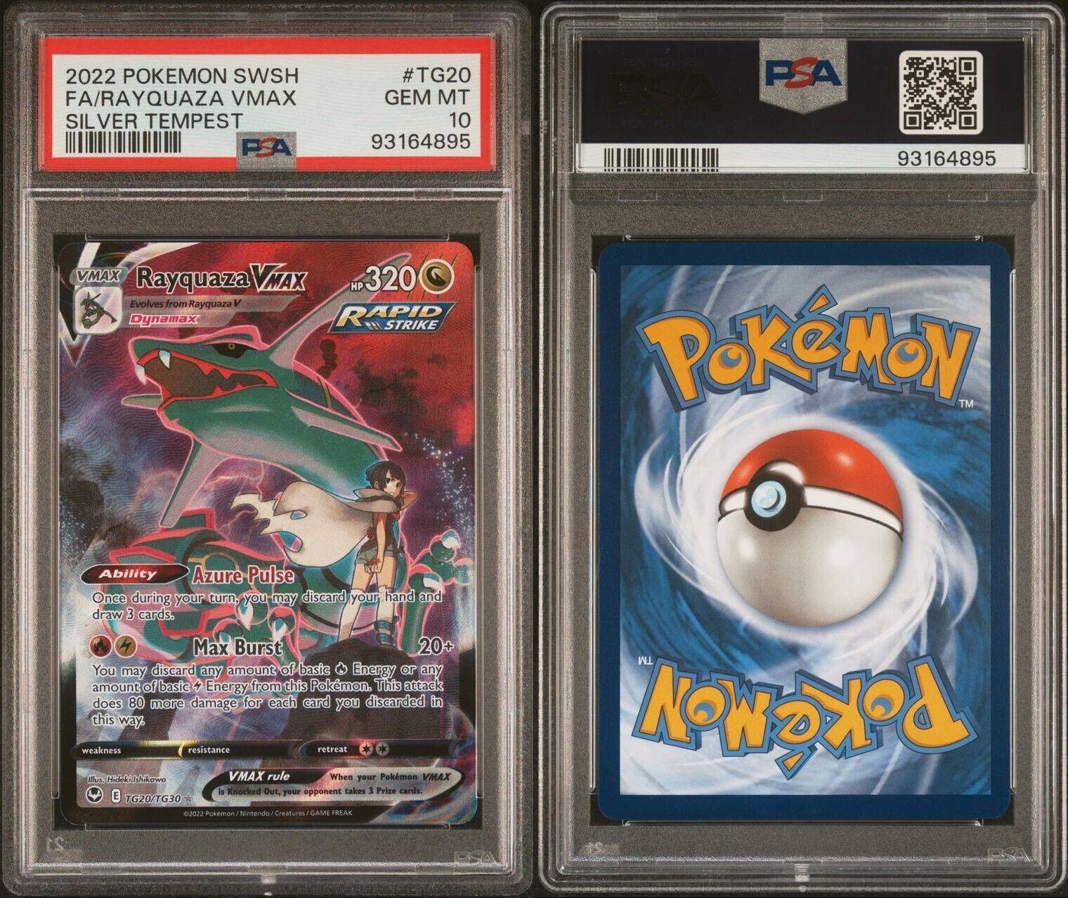 Pokemon Rayquaza VMAX TG20/TG30 PSA 10 Gem Mint Silver Tempest Full Art FA SWSH