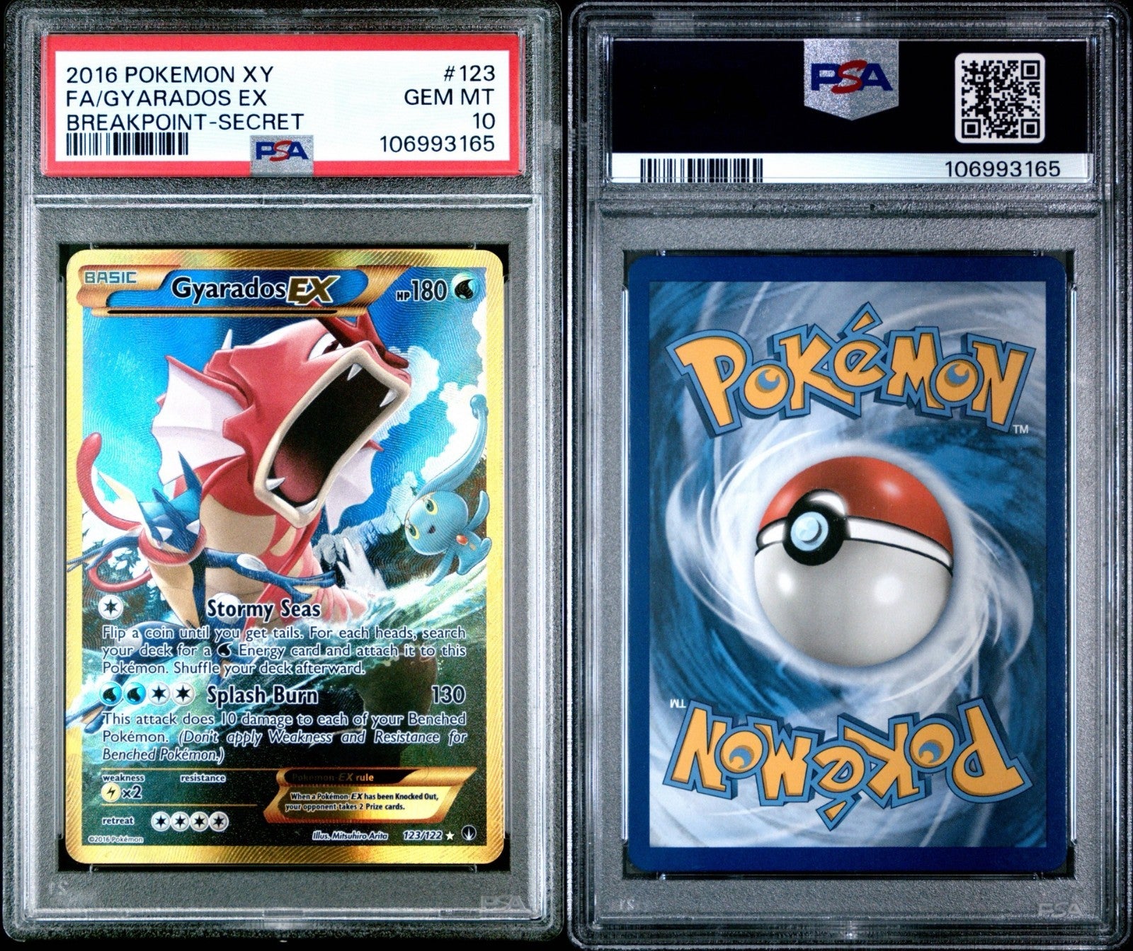 Pokemon Gyarados EX 123/122 PSA 10 Gem Mint XY Breakpoint Secret Rare FA 2016