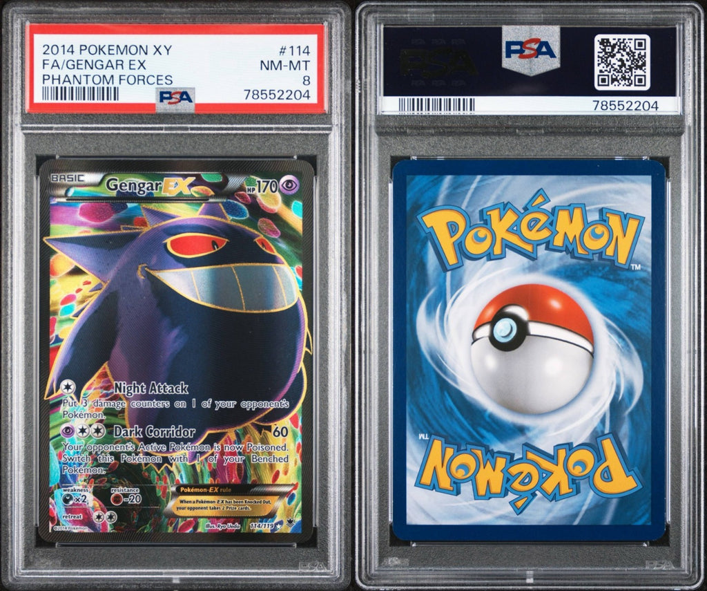 Pokemon Gengar EX 114/119 PSA 8 NM-MT XY Phantom Forces Full Art 2014