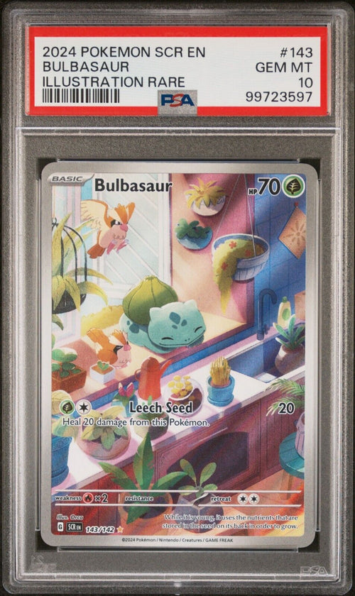 Pokemon Bulbasaur 143/142 PSA 10 Gem Mint SV Stellar Crown Illustration Rare FA