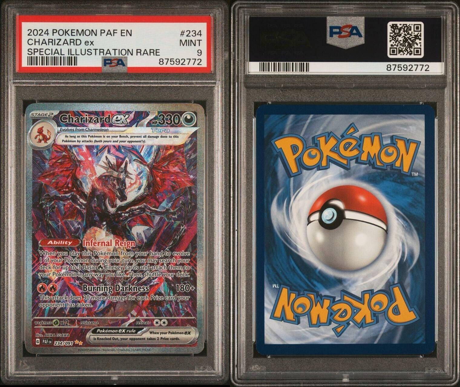 Pokemon Charizard ex 234/091 PSA 9 Mint Paldean Fates Special Illustration Rare