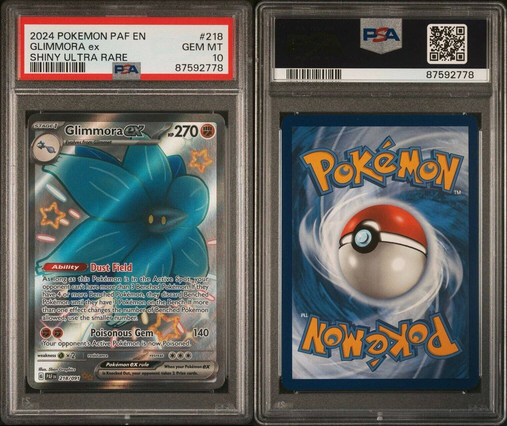 Pokemon Glimmora ex 218/091 PSA 10 Gem Mint Paldean Fates Shiny Ultra Rare FA