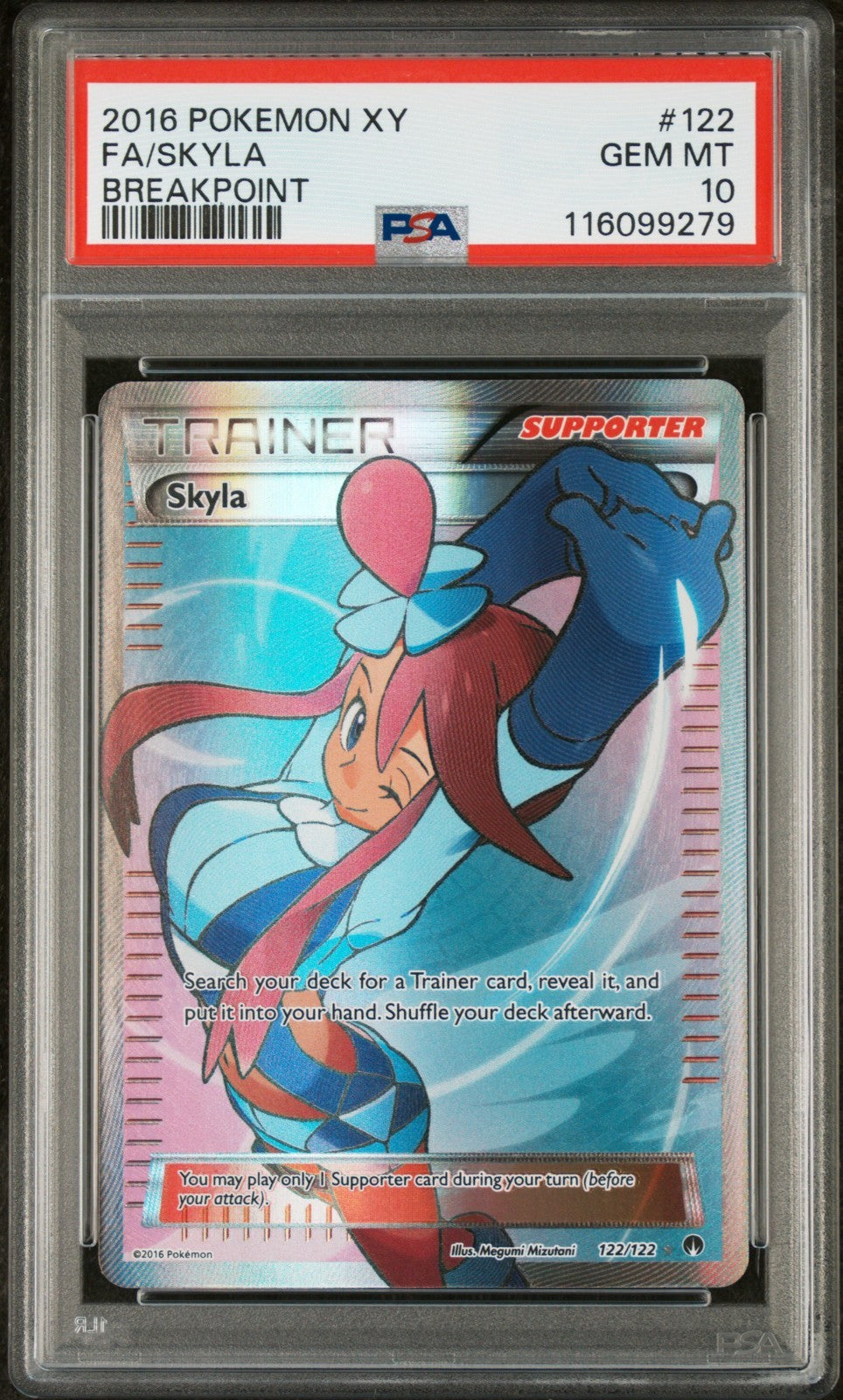 Pokemon Skyla 122/122 PSA 10 Gem Mint XY Breakpoint Full Art Trainer 2016