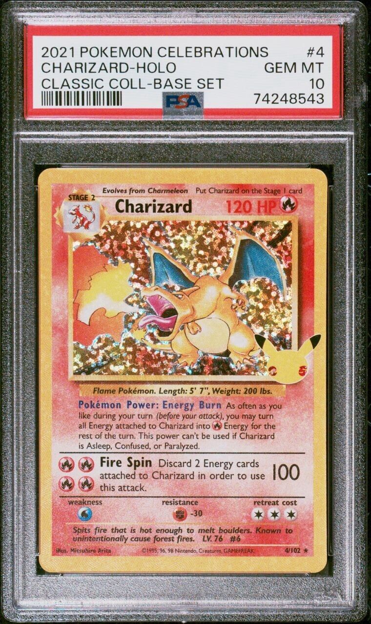 Pokemon Charizard No. 004 PSA 10 Gem Mint Celebrations Classic Collection Holo