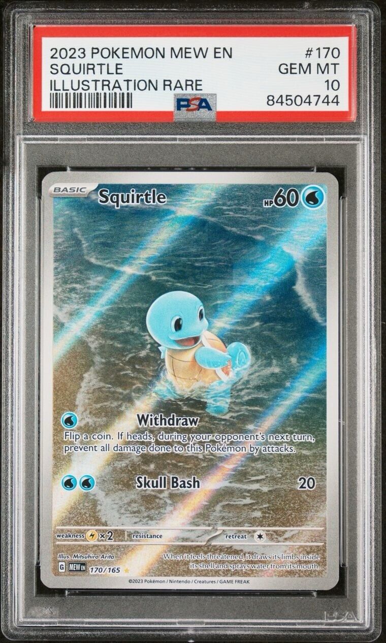 Pokemon Squirtle 170/165 PSA 10 Gem Mint 151 Illustration Rare MEW EN