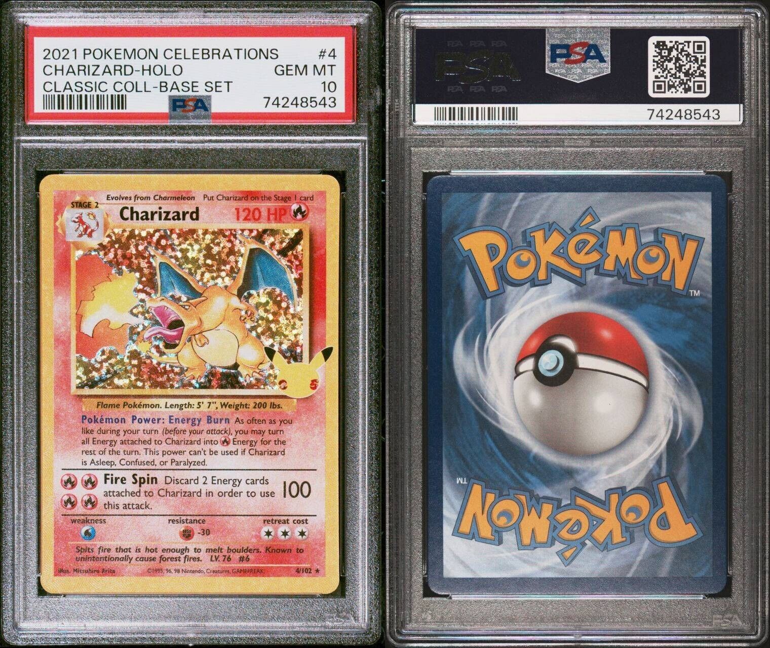 Pokemon Charizard No. 004 PSA 10 Gem Mint Celebrations Classic Collection Holo