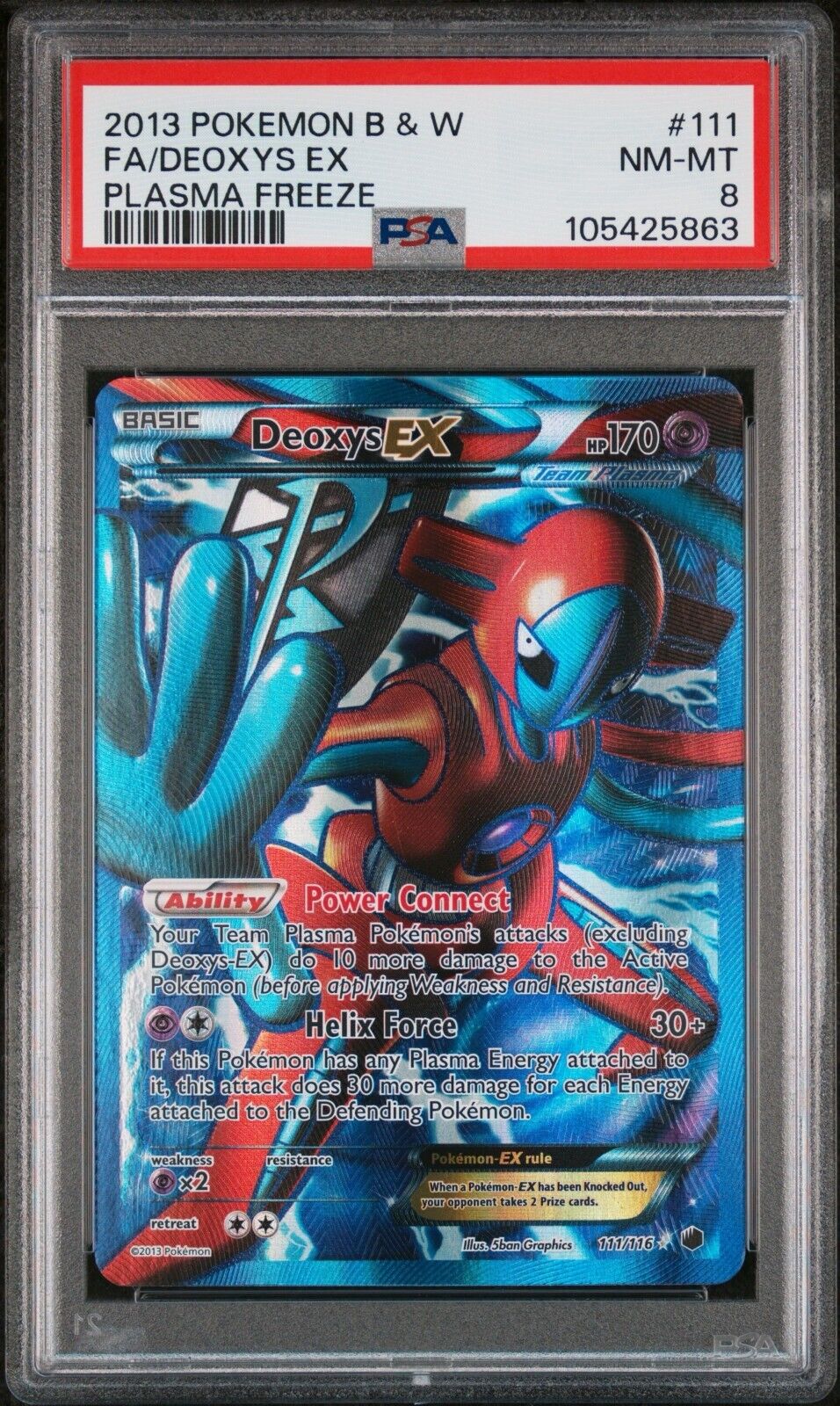 Pokemon Deoxys EX 111/116 PSA 8 NM-MT BW Plasma Freeze Full Art EN FA