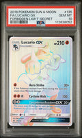 Pokemon Lucario GX 135/131 PSA 10 Gem Mint SM Forbidden Light Secret Full Art