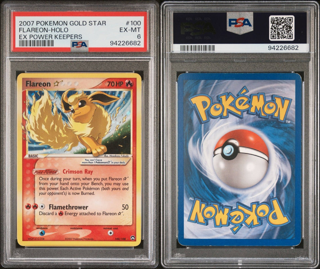 Pokemon Flareon Gold Star 100/108 PSA 6 EX-MT EX Power Keepers Holo Rare 2007