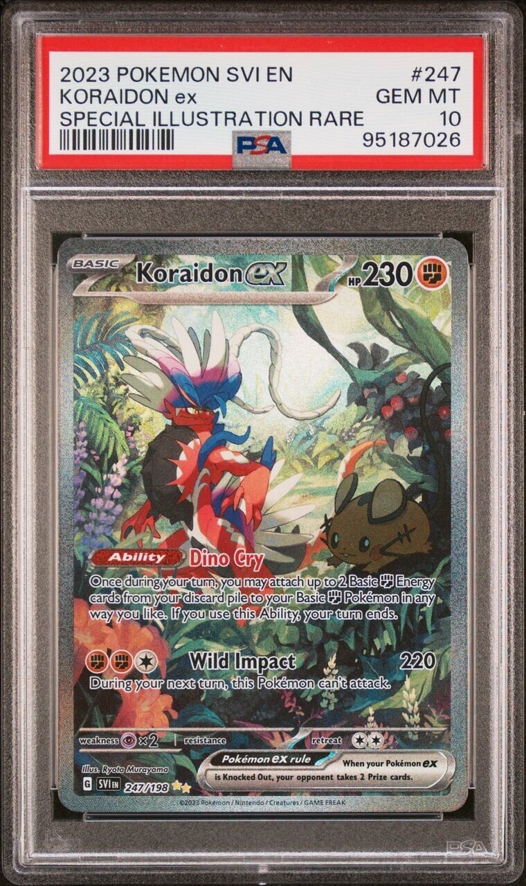 Pokemon Koraidon ex 247/198 PSA 10 Gem Mint SV Special Illustration Rare FA