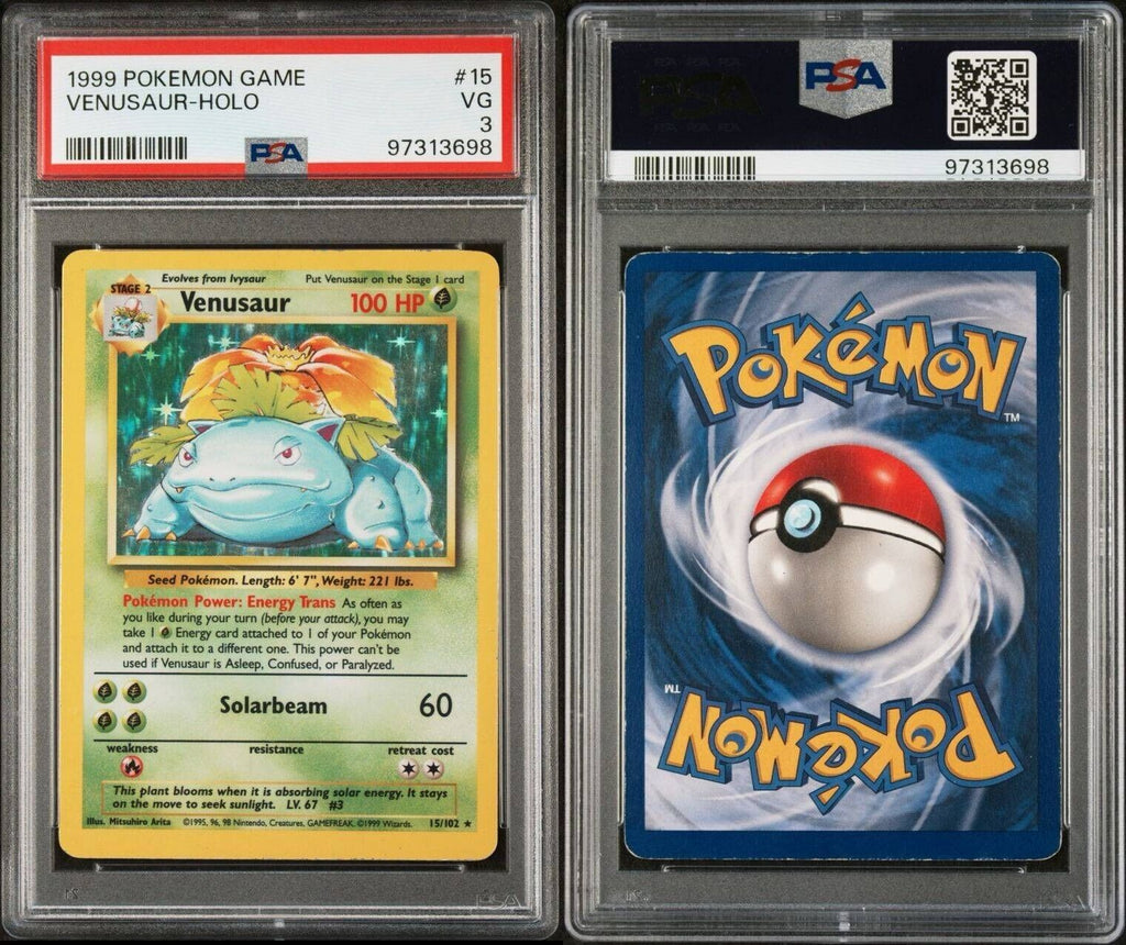 Pokemon Venusaur 15/102 PSA 3 VG Base Set Holo Rare Unlimited WOTC 1999 Big 3