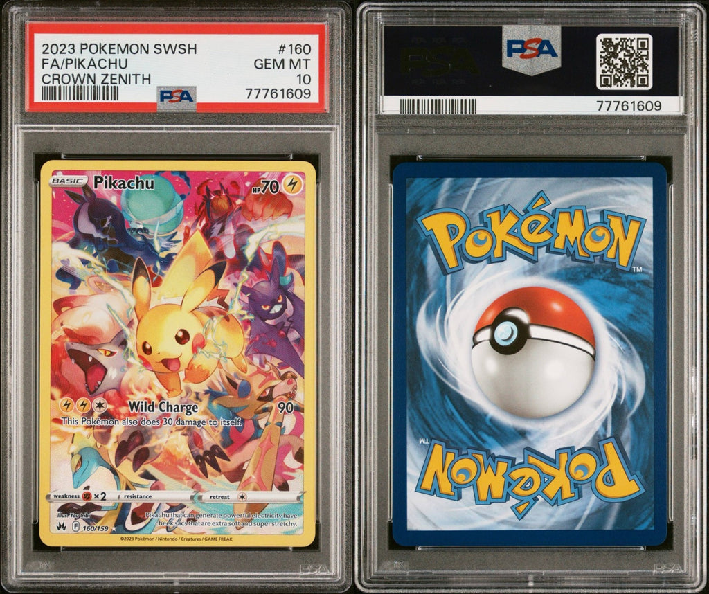Pokemon Pikachu 160/159 PSA 10 SWSH Crown Zenith Full Art Secret 2023