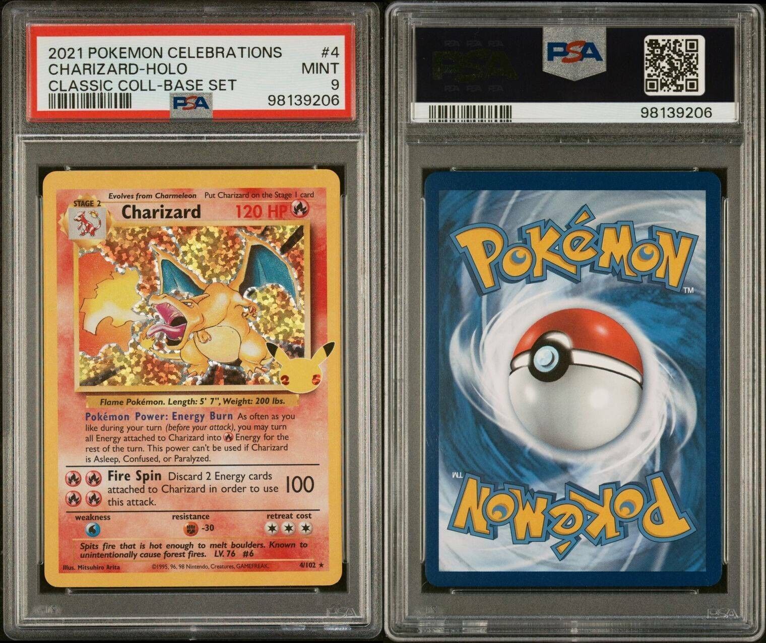 Pokemon Charizard No. 004 PSA 9 Mint Celebrations Classic Collection Holo Rare
