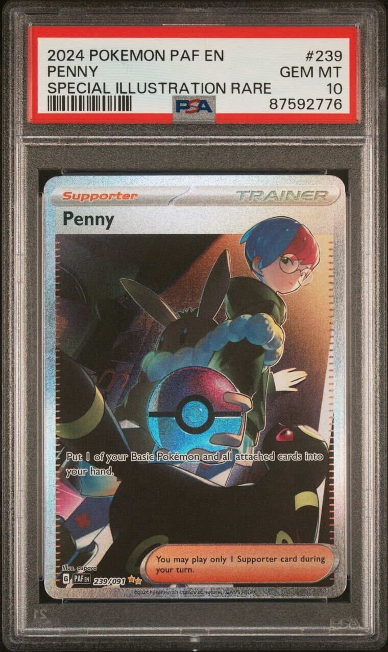 Pokemon Penny 239/091 PSA 10 Gem Mint Paldean Fates Special Illustration Rare