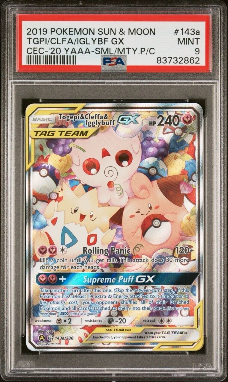 Pokemon Togepi Cleffa Igglybuff GX 143a/236 PSA 9 Mint Alternate Art Promos