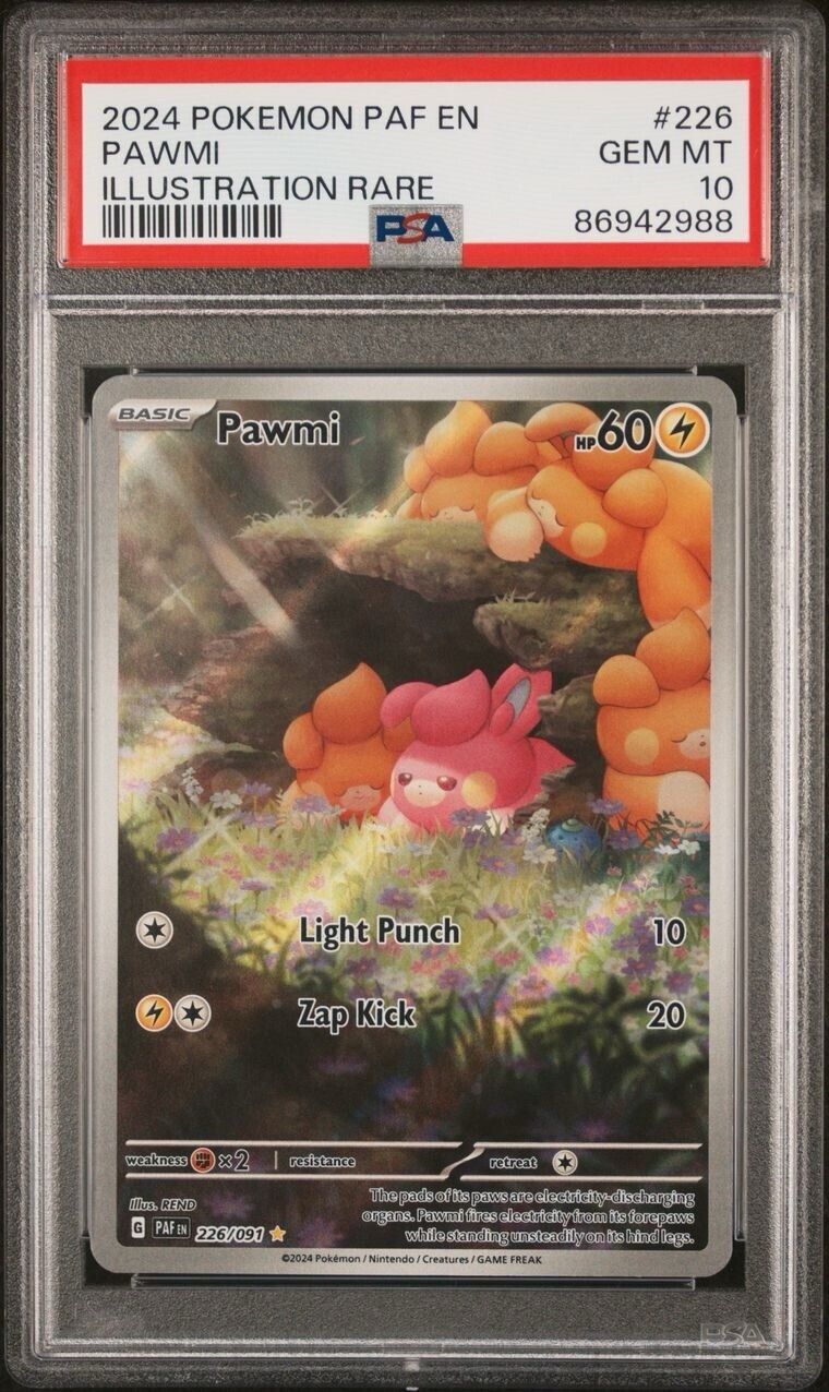 Pokemon Pawmi 226/091 PSA 10 Gem Mint Paldean Fates Illustration Rare FA