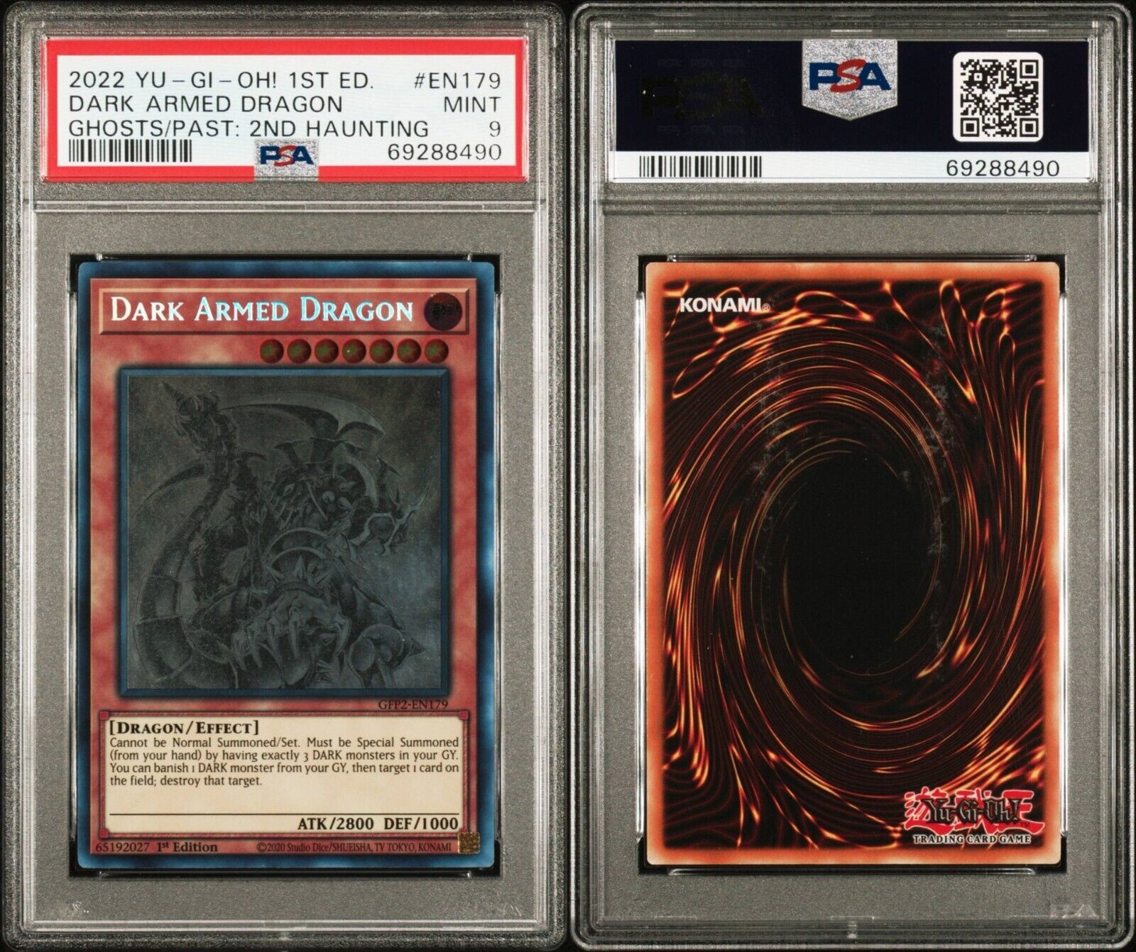 Yugioh Dark Armed Dragon GFP2-EN179 PSA 9 Mint Ghosts Past 2nd Haunting 1st Ed
