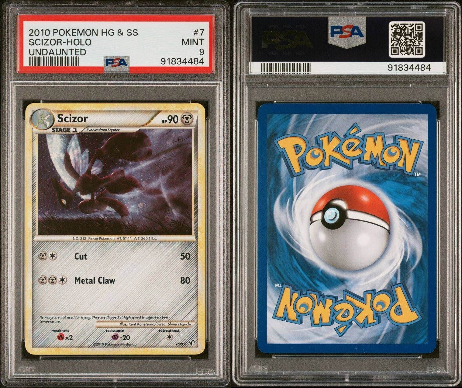 Pokemon Scizor 7/90 PSA 9 Mint HeartGold SoulSilver Undaunted Holo Rare 2010