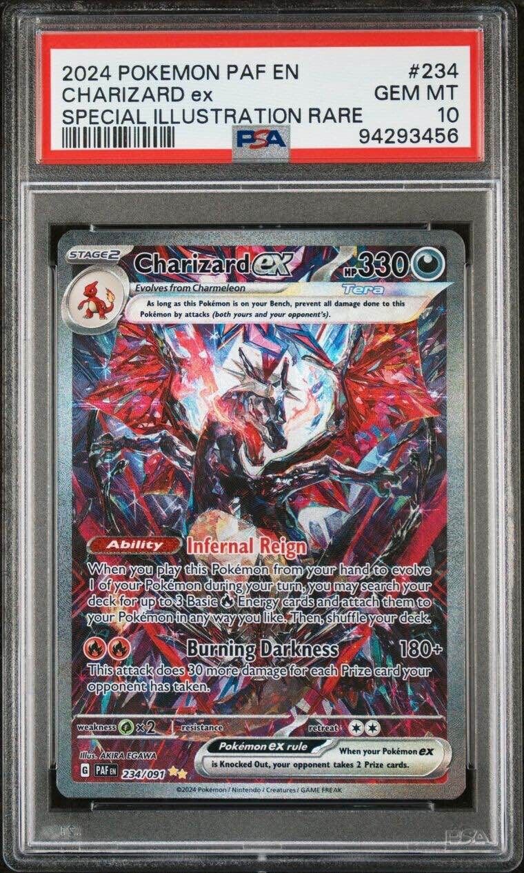 Pokemon Charizard ex 234/091 PSA 10 Gem Mint Paldean Fates SIR Secret Rare FA