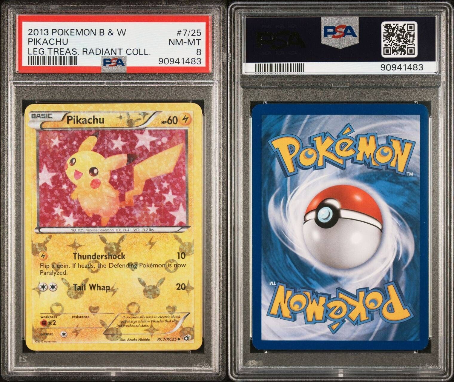 Pokemon Pikachu RC7/RC25 PSA 8 NM-MT Legendary Treasures Radiant Reverse BW