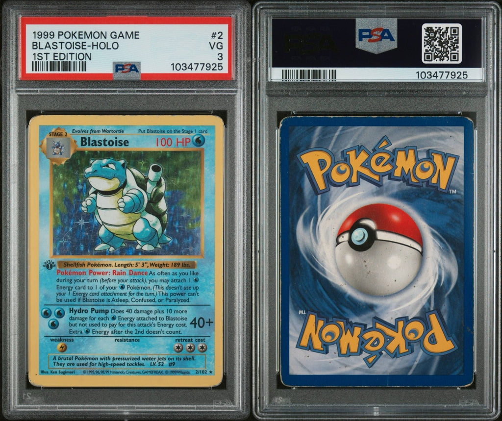 Pokemon Blastoise 2/102 PSA 3 VG Base Set Holo Rare 1st Edition 1999