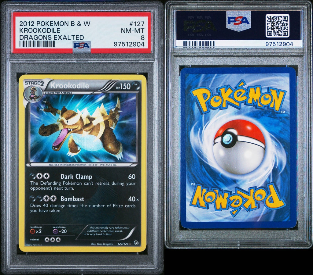 Pokemon Krookodile 127/124 PSA 8 NM-MT BW Dragons Exalted Shiny Secret Rare 2012