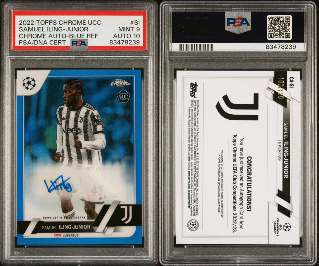 Topps Chrome Samuel Iling-Junior Auto /150 PSA 9 Mint UCC Juventus RC
